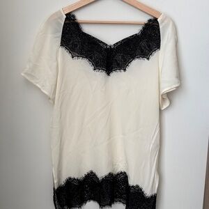 Escada Sport Black and Cream Lace Top